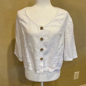 White Linen Top- DS Collections Greece